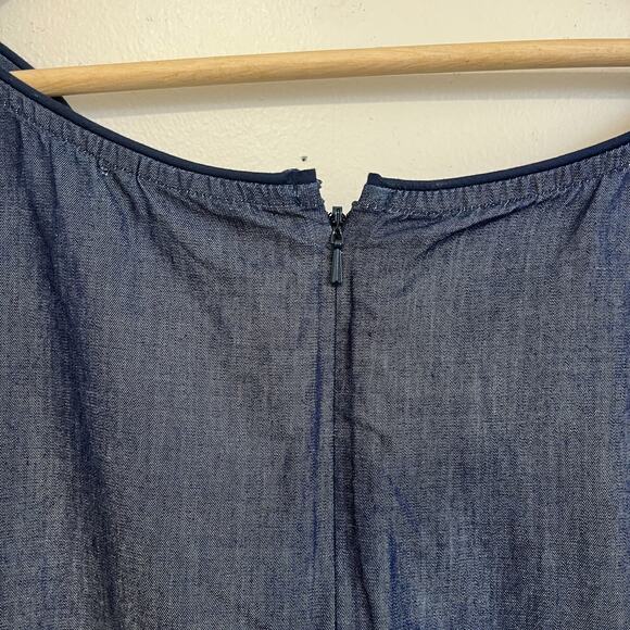 Eshakti Floral Embroidered Boho Sheath Dress Size XL Chambray Denim Cotton India - Picture 4 of 7